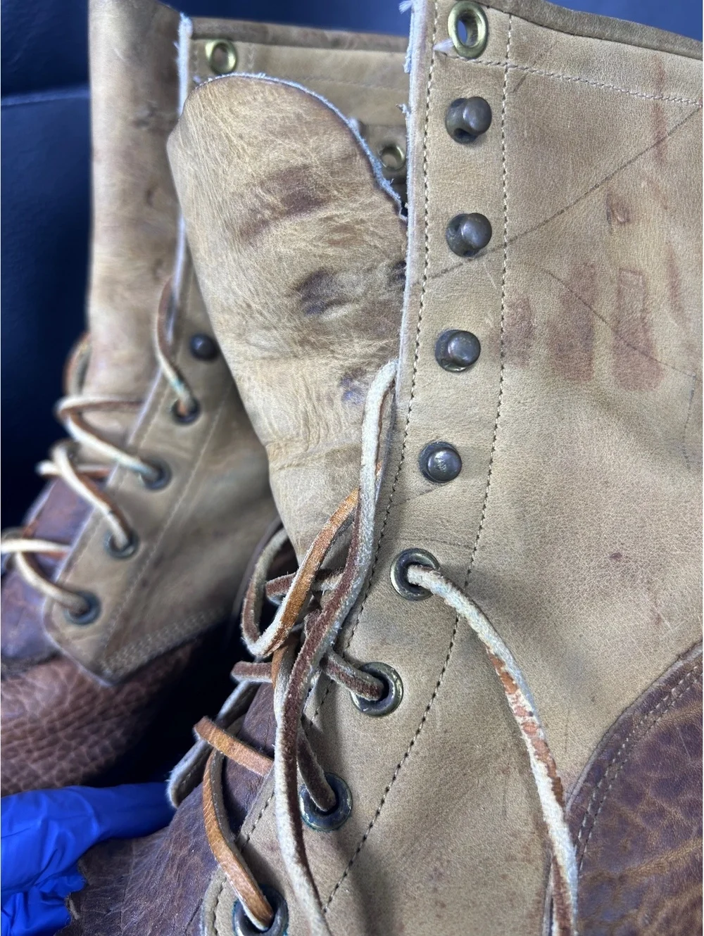 Vintage Leather USA Made Justin Combat Boots Men 7.5 D Women 9 Field Style 430